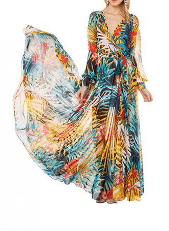  Floral Print Maxi Dress